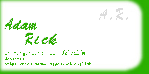 adam rick business card